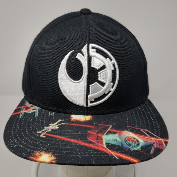 Star Wars Snapback Cap Black One Size Adjustable Embroidered Vented Holes - Picture 2 of 9